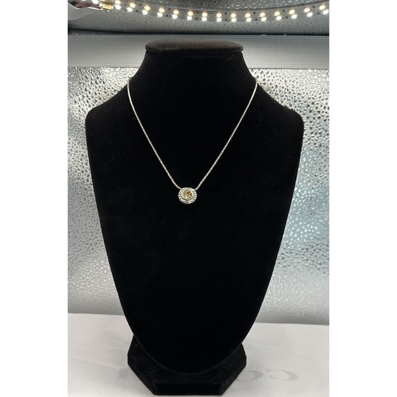 Brighton Fortino Petite Pendant Reversible Topaz / Crystal Necklace - Picture 2 of 8